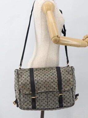 LOUIS VUITTON Monogram Mini Sac Maman Shoulder Bag Blue M42350 LV Auth ka2782